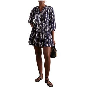 Apiece Apart Printed Navy Mitte Mini Size X Small Dress